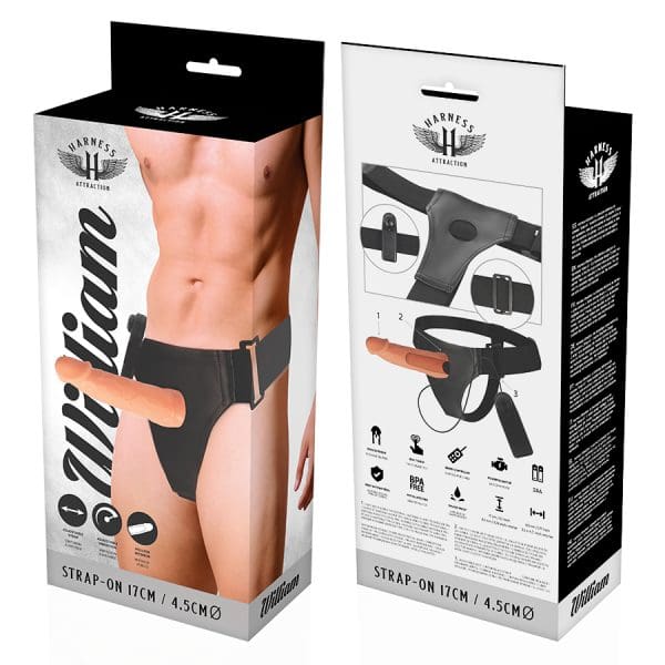 HARNESS ATTRACTION - WILLIAN HOLLOW RNES WITH VIBRATOR 17 X 4.5CM 7
